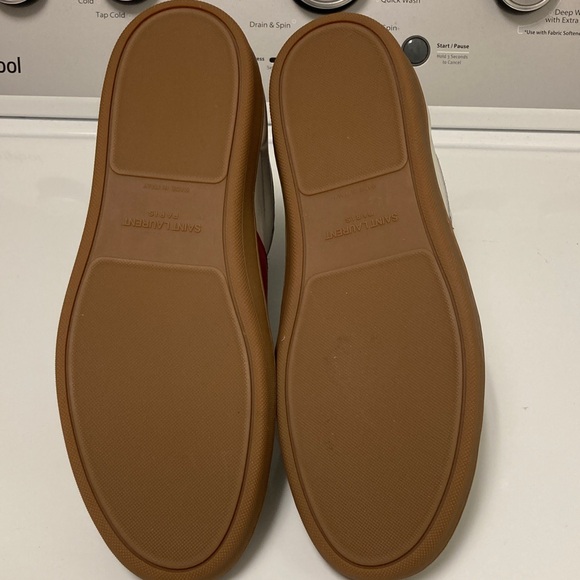 NWOT Saint Laurent White and Red Leather Sneakers - Picture 10 of 12